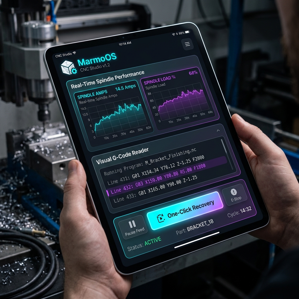 MarmoOS React Native Tablet app user interface dashboard